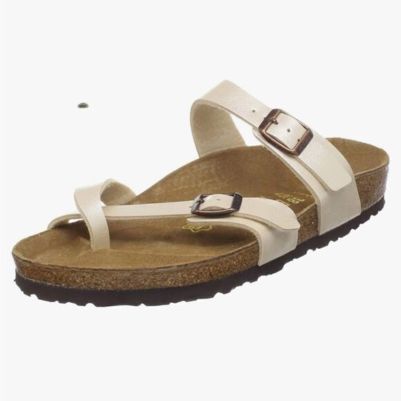 NWT Birkenstock Mayari White Birko-Flor Leather Slide Sandals 9- 9-5 NARROW - Picture 8 of 10